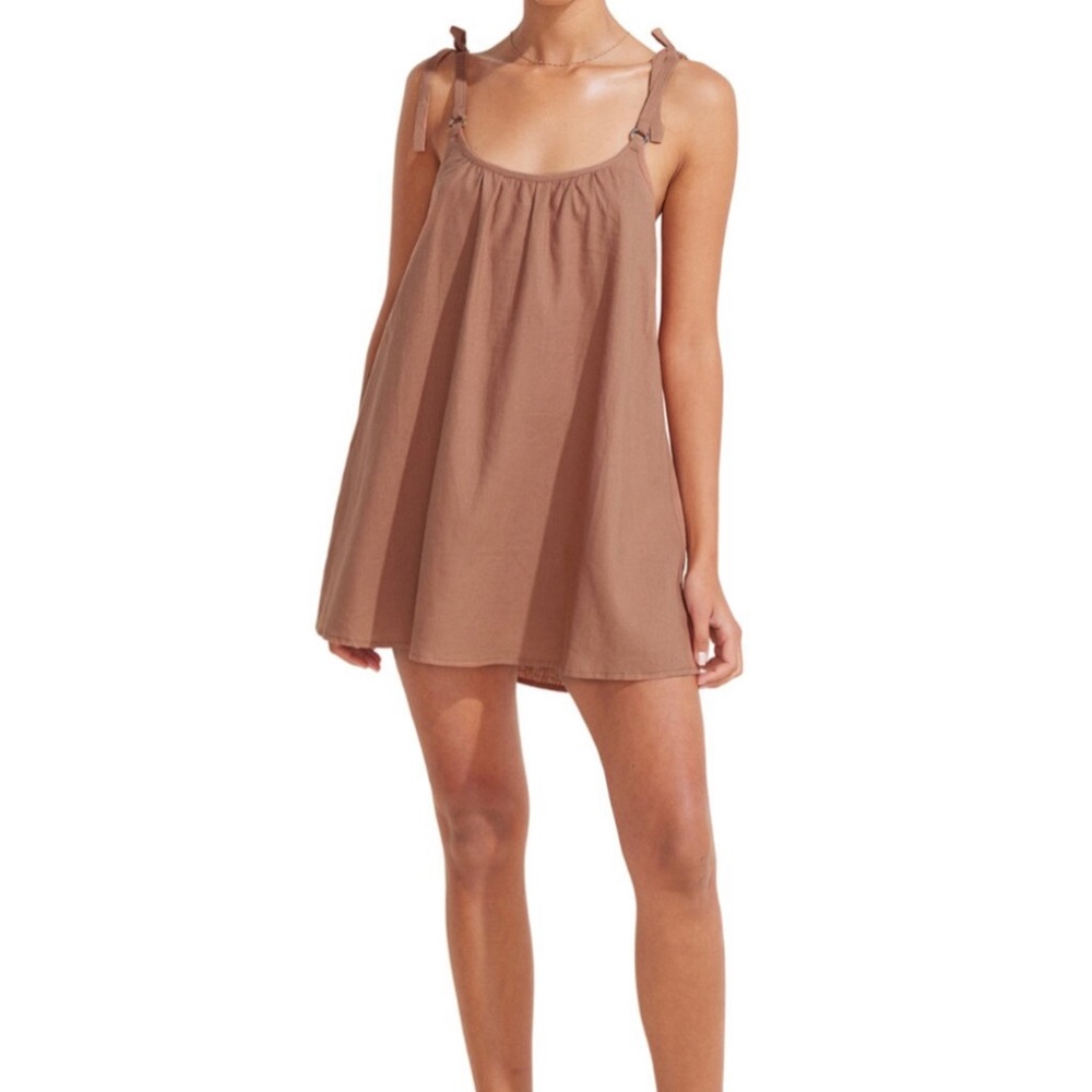 Brown linen dress